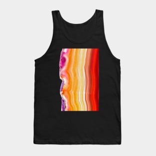 Abstract background, red orange agate slice striped mineral Tank Top